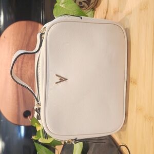 Chic White Mini Bag with Gold Accents Clean